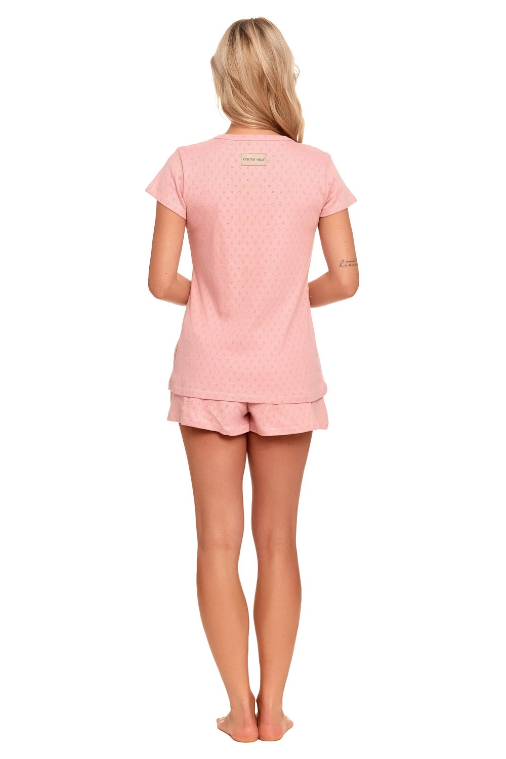 Pyjama short grossesse et allaitement rose dos