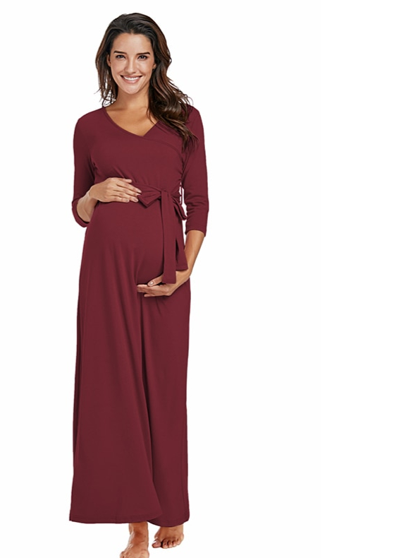 Longues-robes-de-maternit-Maxi-robe-de-grossesse-pour-Photo-Shoot-robe-d-allaitement-avec-ceintures