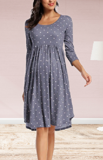 robe a pois gris bleu