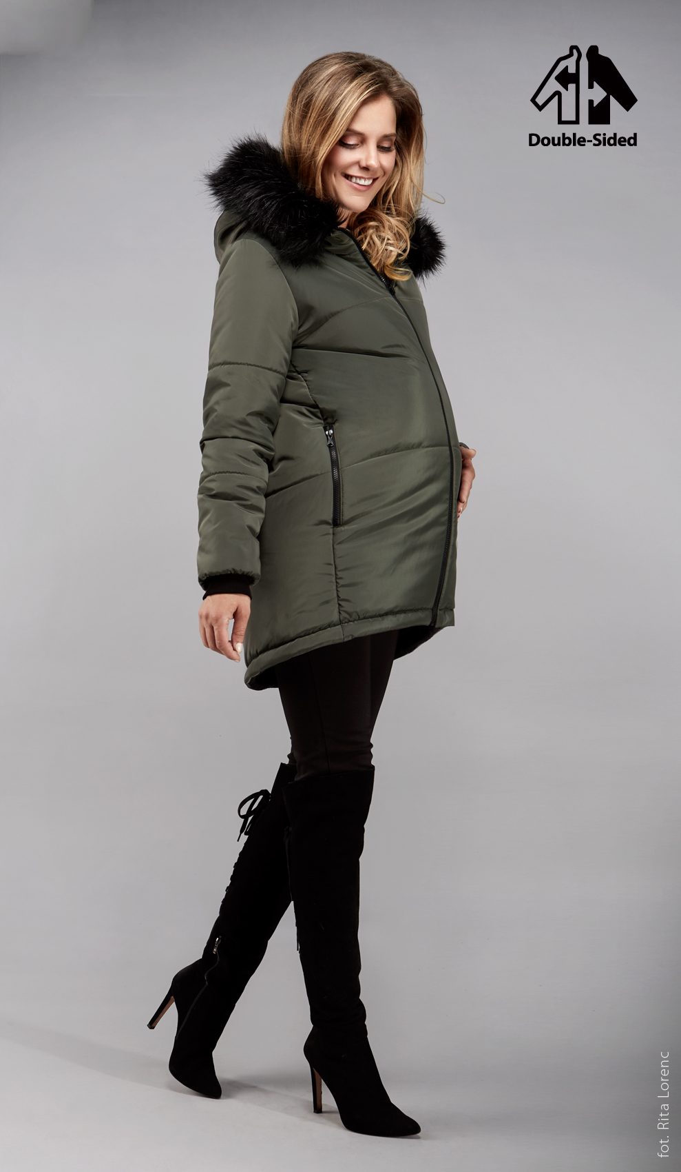 parka de grossesse reversible vert Onyks