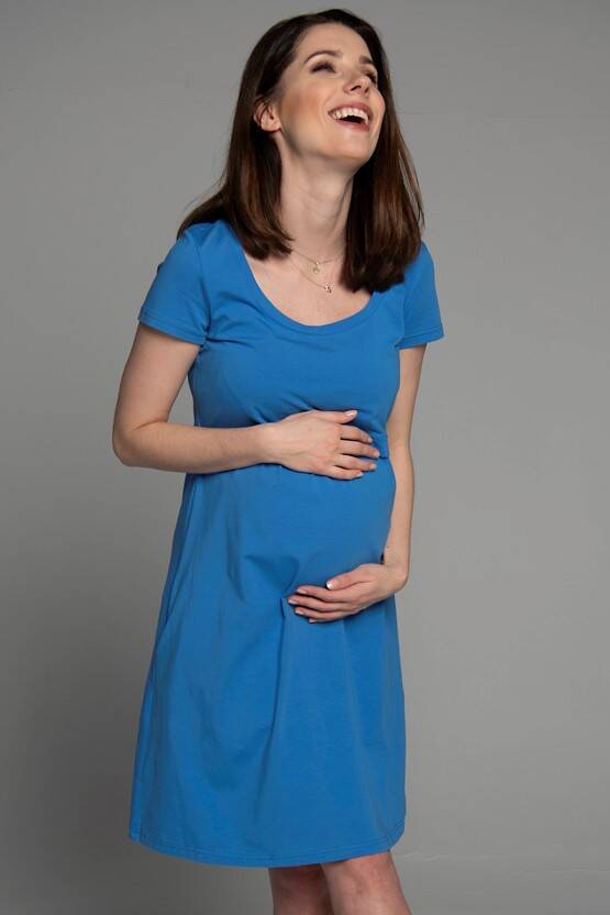 Robe grossesse et allaitement à rayures - Bleu/Blanc - Maternéal
