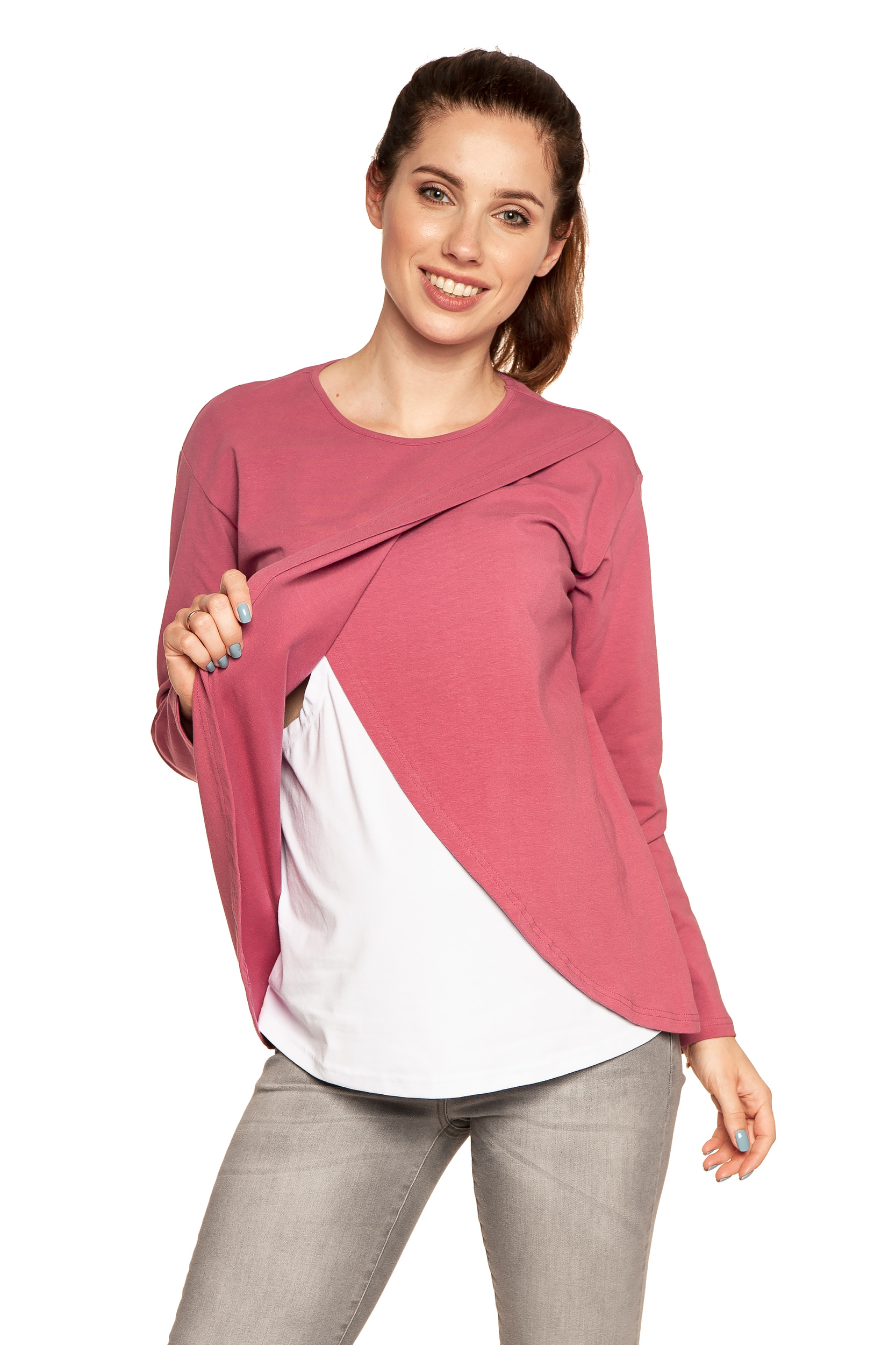 Blouse allaitement Lavis rose coton