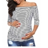 Femmes-maternit-tunique-grossesse-hauts-paule-d-nud-e-3-4-manches-femmes-v-tements-classique