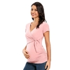Maternit-manches-courtes-chemises-enceinte-t-Blouse-allaitement-col-en-v-Sexy-hauts-pour-grossesse-haut