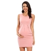 Robes-de-maternit-t-enceinte-sans-manches-robe-grossesse-couleur-unie-robes-pli-maternit-robe-serr