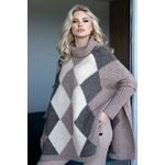 Poncho de grossesse hiver en laine beige