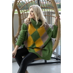 Poncho de grossesse en laine vert