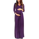 Robes-de-grossesse-longues-pour-femmes-enceintes-v-tements-solides-robes-de-maternit-droites-Gravidas-Vestidos