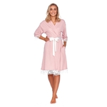 robe de chambre de grossesse rose en modal doux