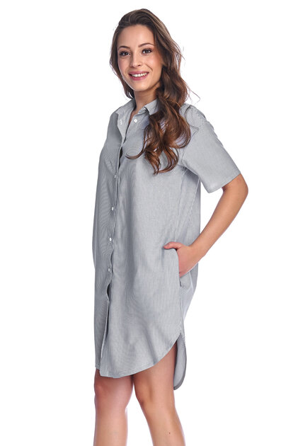 Robe De Maternité Et Allaitement Courte Imprimée - Chemise De Nuit Mignonne Pour Femmes Enceintes (Noir, M)