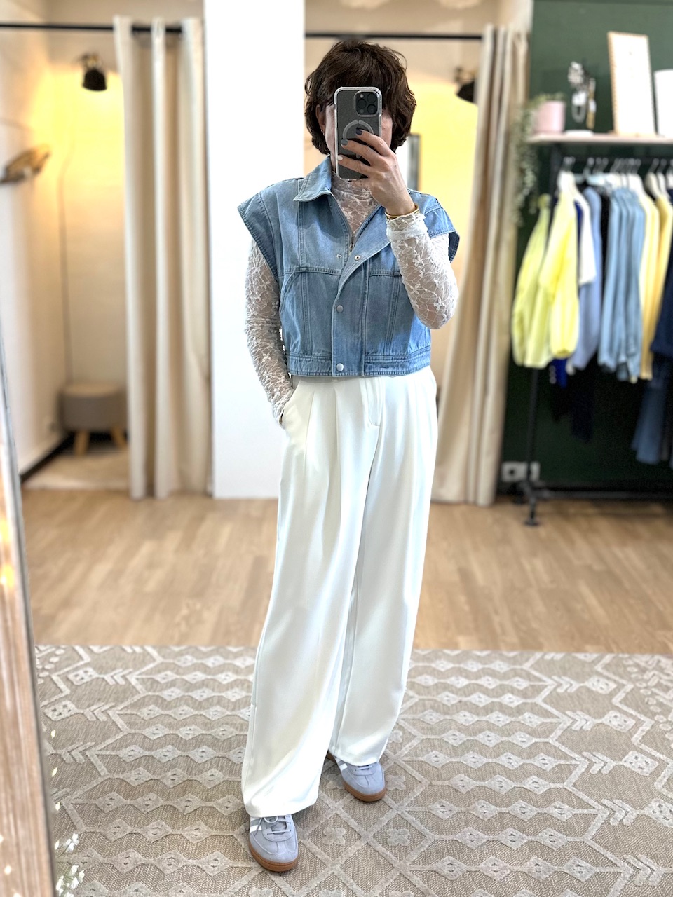 PANTALON BLANC A PINCES