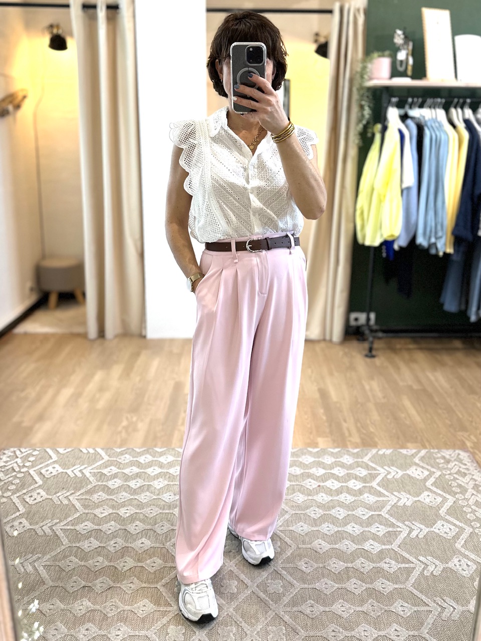 PANTALON ROSE A PINCES