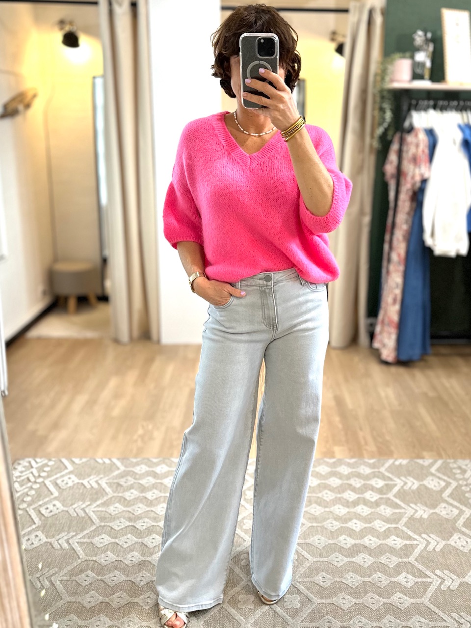 jean nino large gris clair