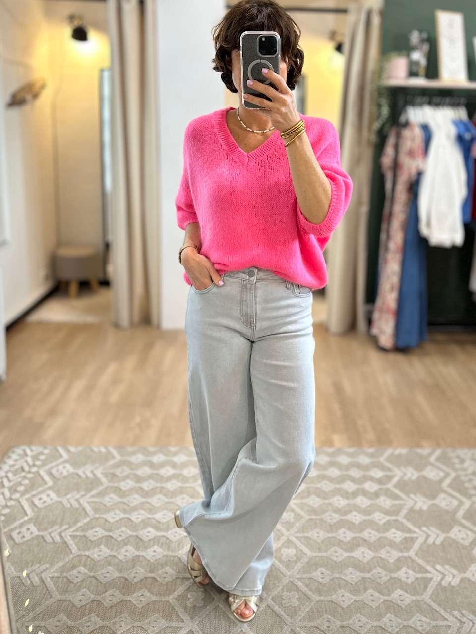 PULL ROSE COL V MOHAIR