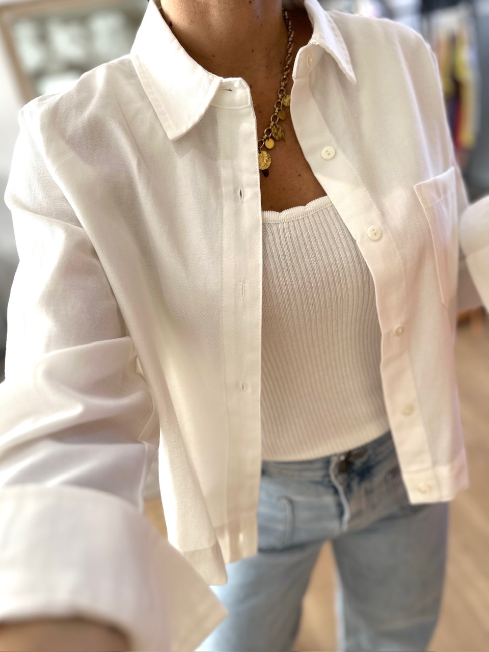 chemise coton blanc structuré
