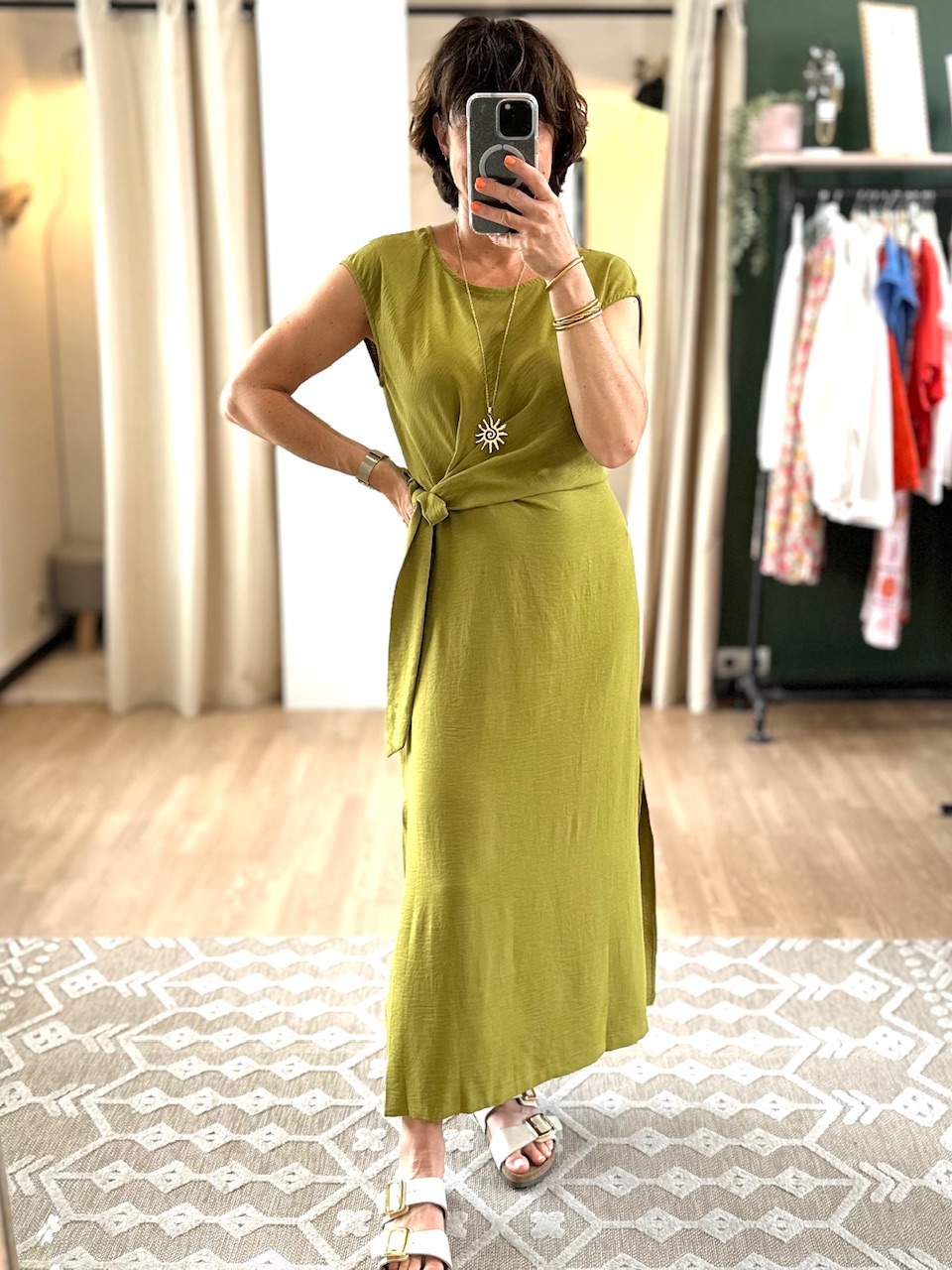 ROBE LONGUE VERT OLIVE