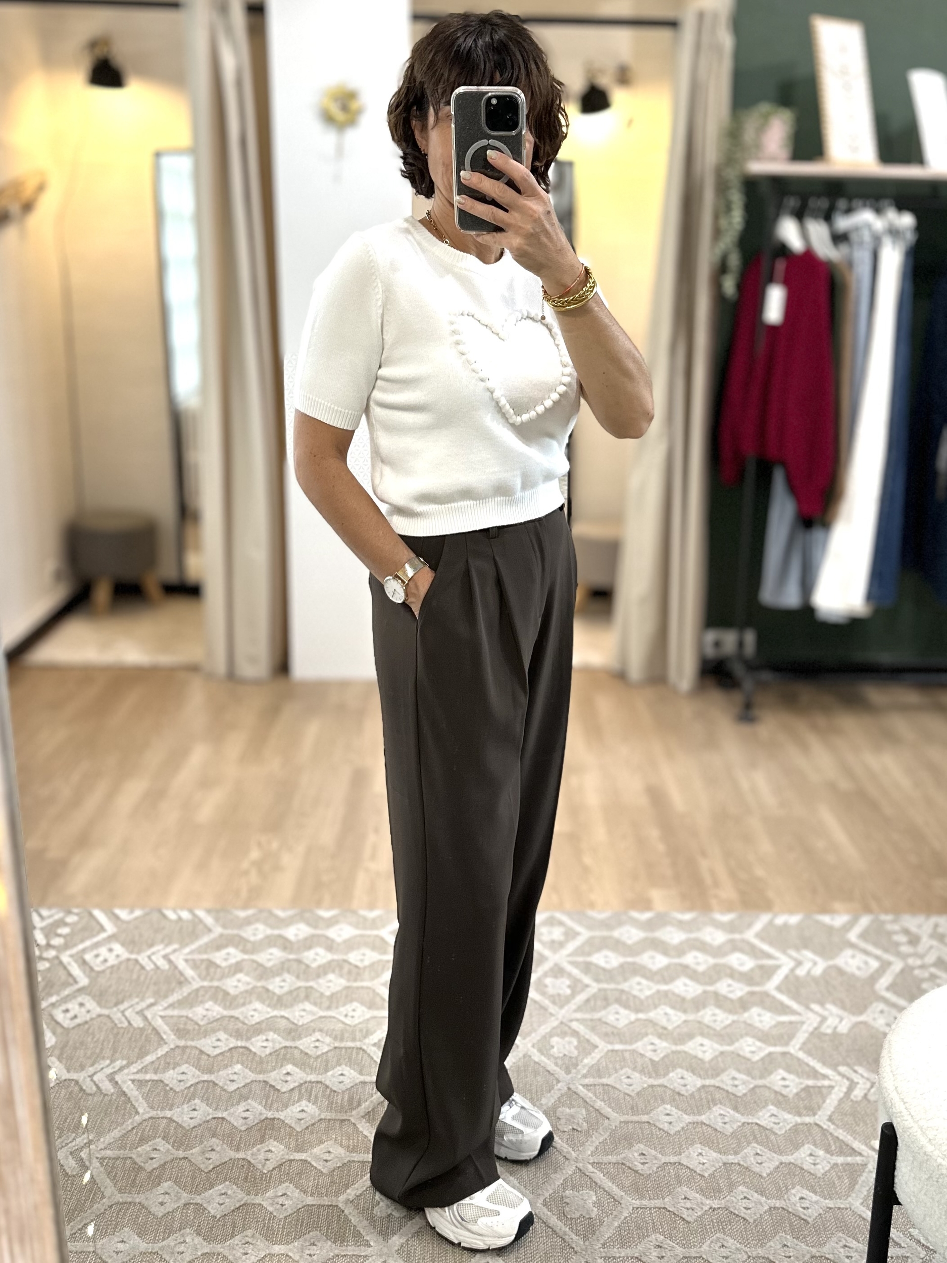 PANTALON A PINCES MARRON