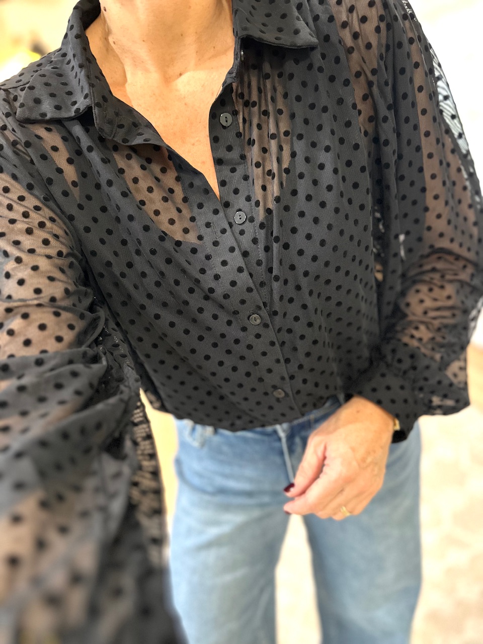 CHEMISE NOIRE PLUMETIS