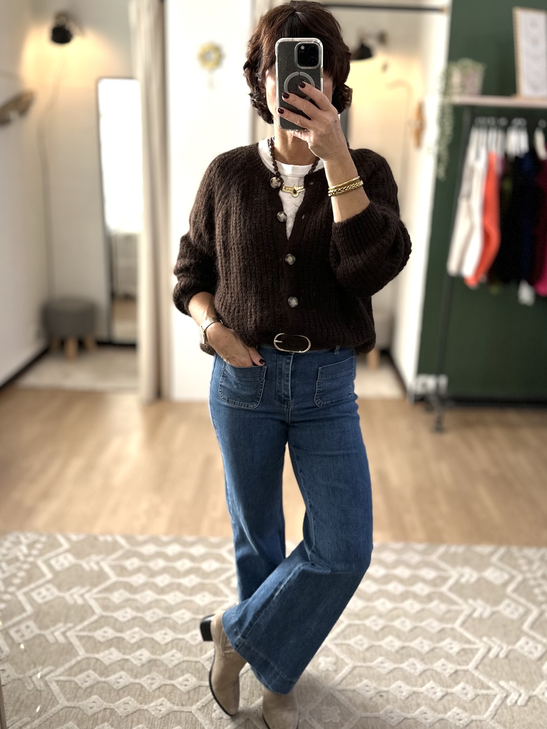 gilet marron mohair