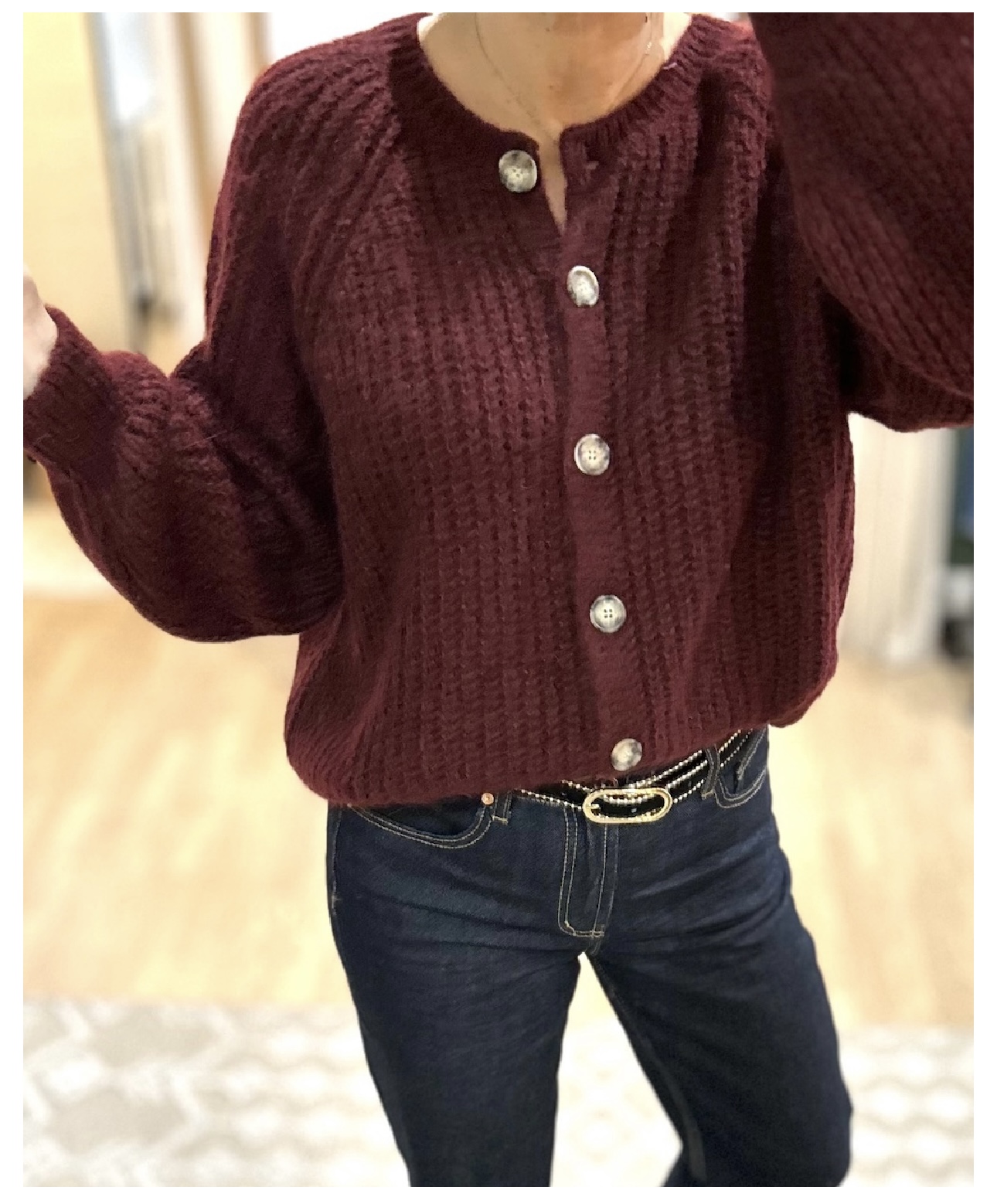 gilet bordeaux mohair