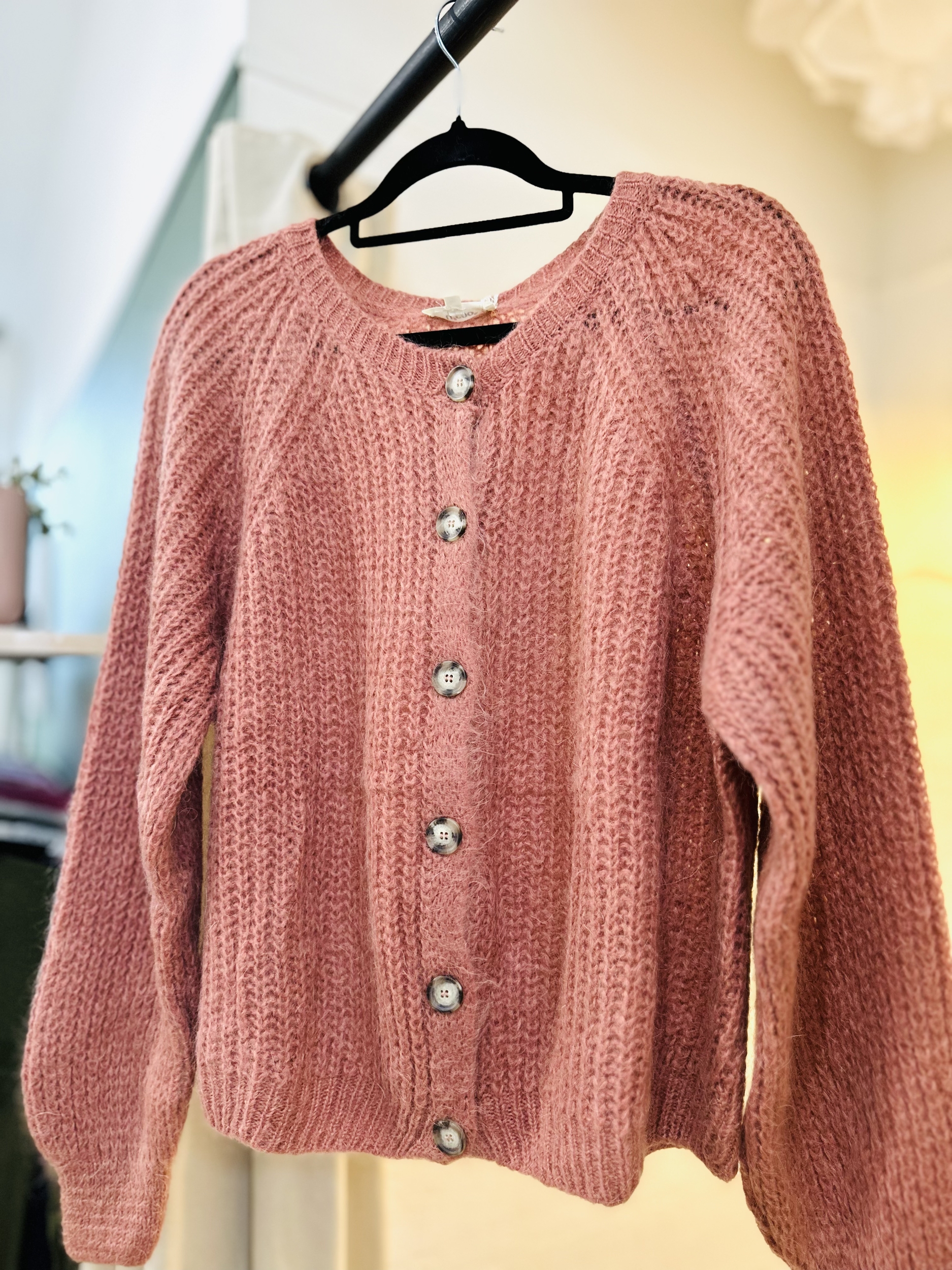 gilet bois de rose mohair
