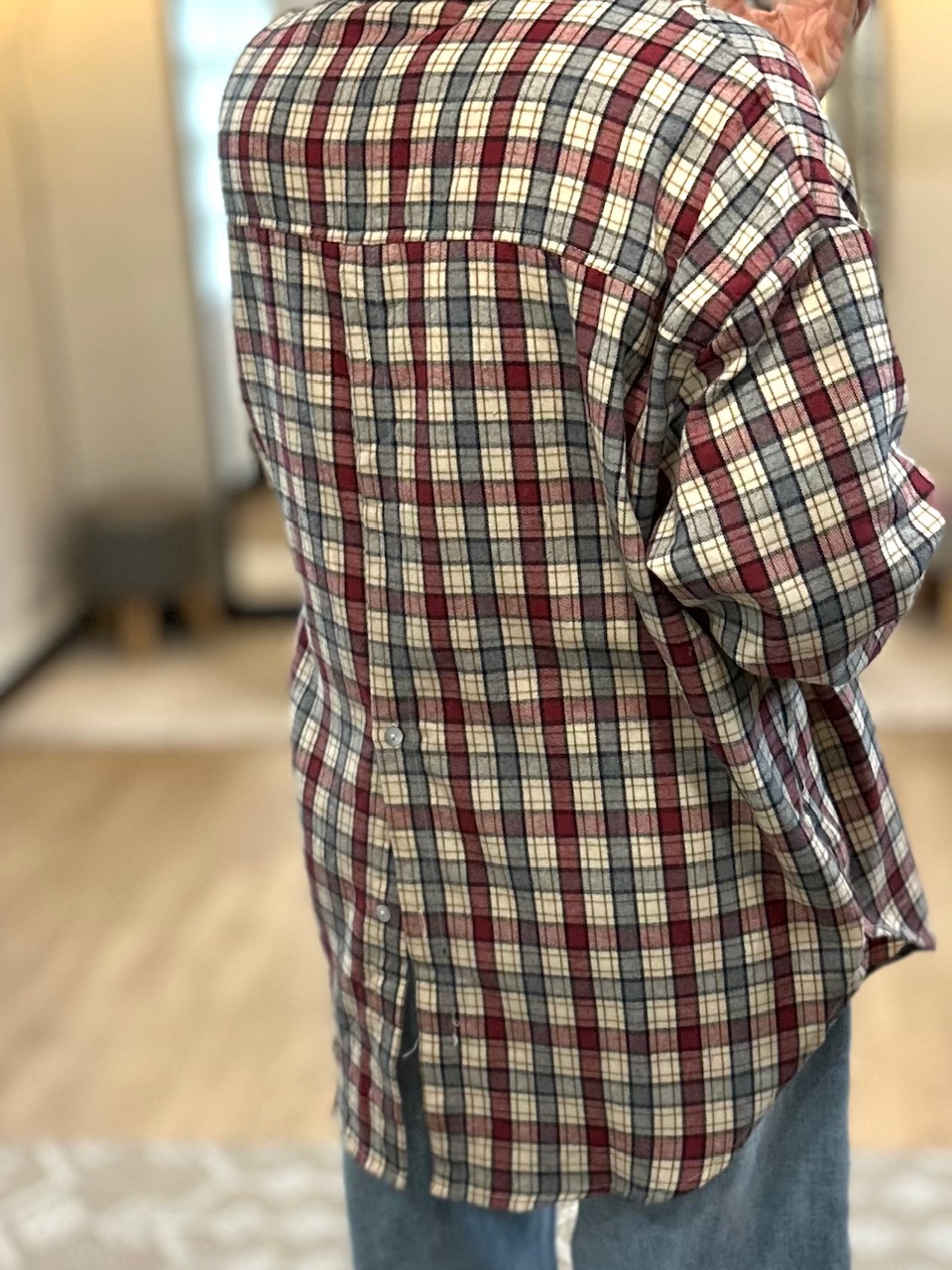chemise douce flanelle bordeaux