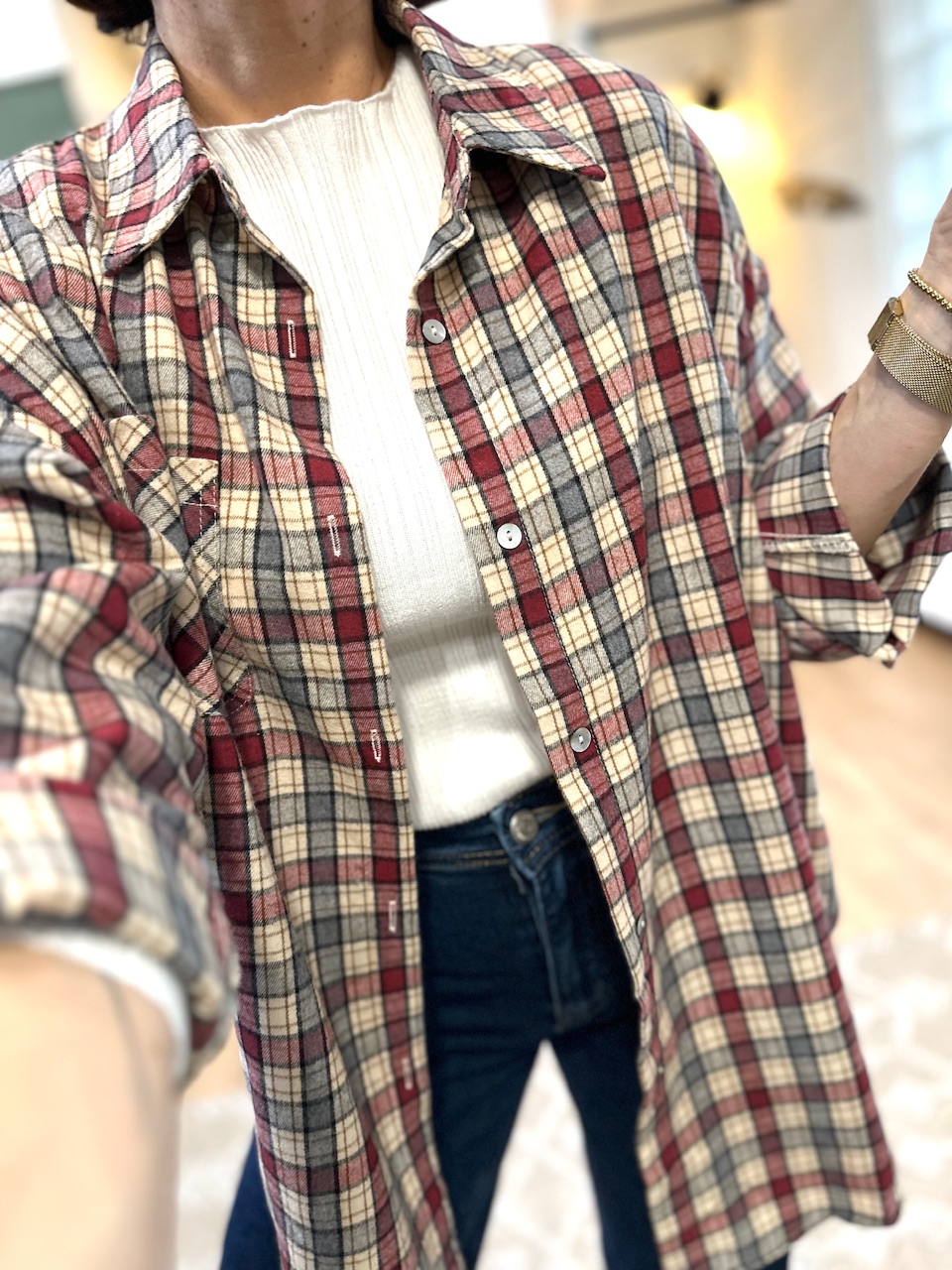 chemise carreaux gris bordeaux