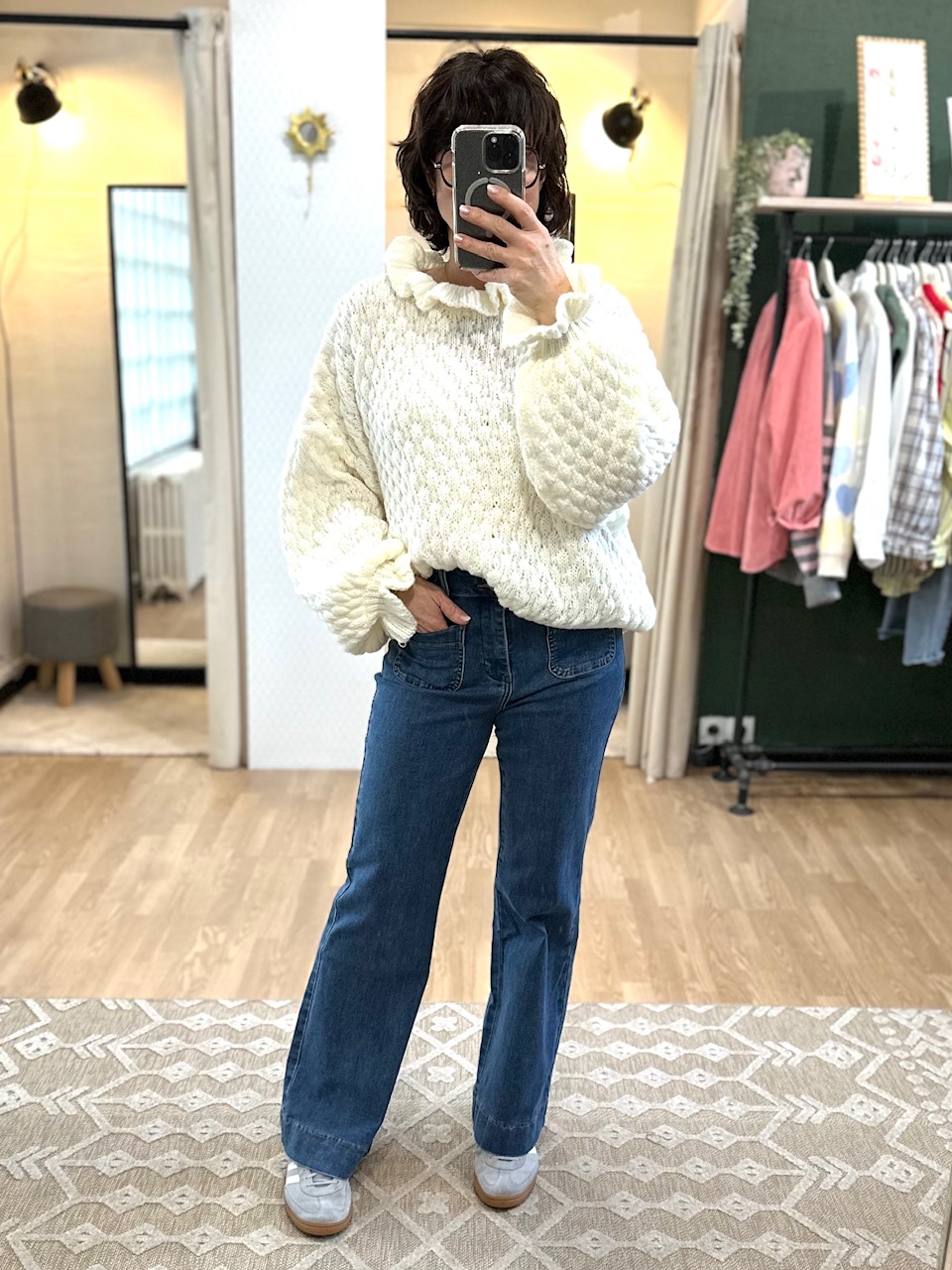 pull doux ecru hiver