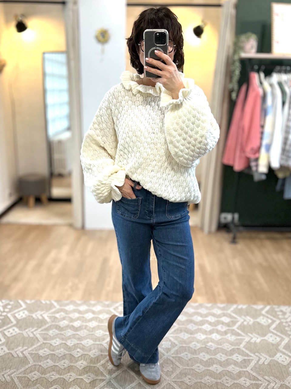 pull oversize ecru femme
