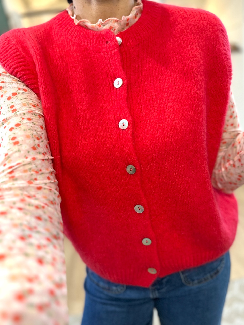 GILET SANS MANCHE ROUGE
