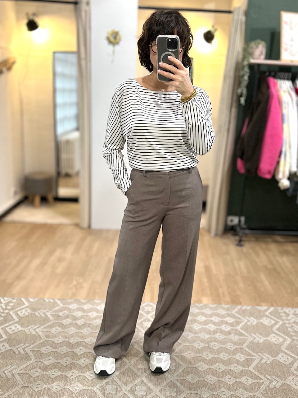 pantalon large taupe