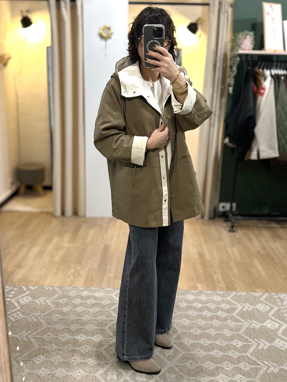 parka femme taupe