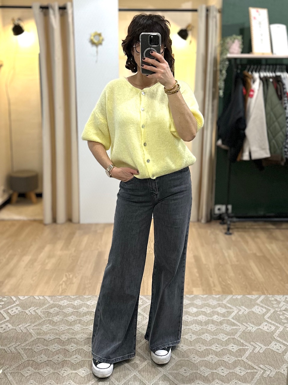 GILET MANCHES COURTES JAUNE