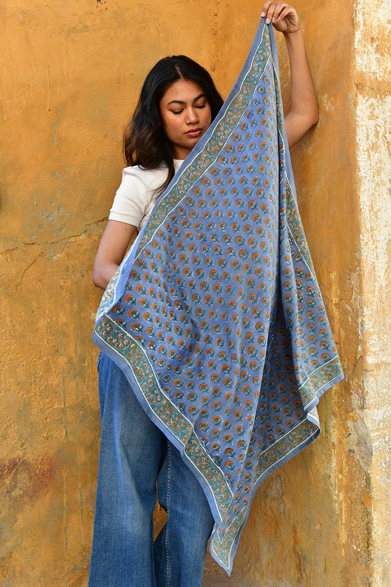 foulard GRAND SELENE BLEU
