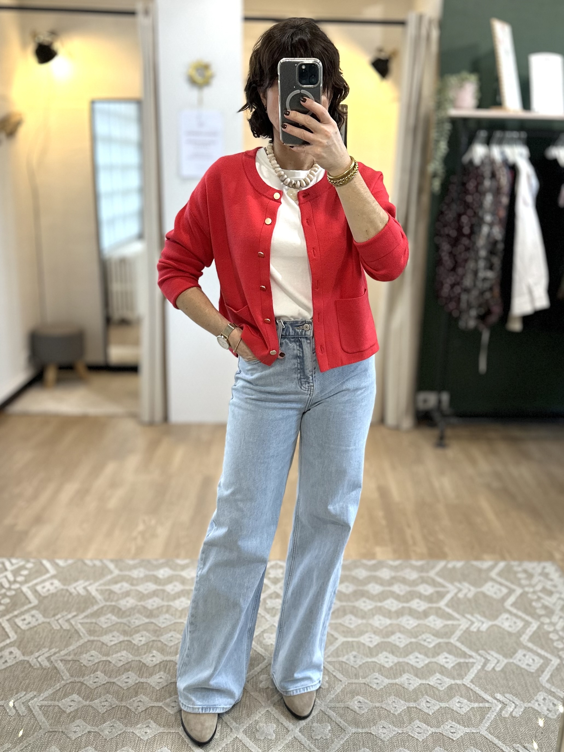 GILET ROUGE HABILLE