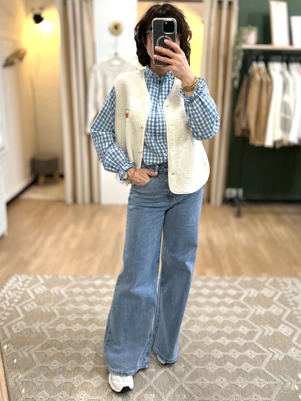 blouse bleu vichy