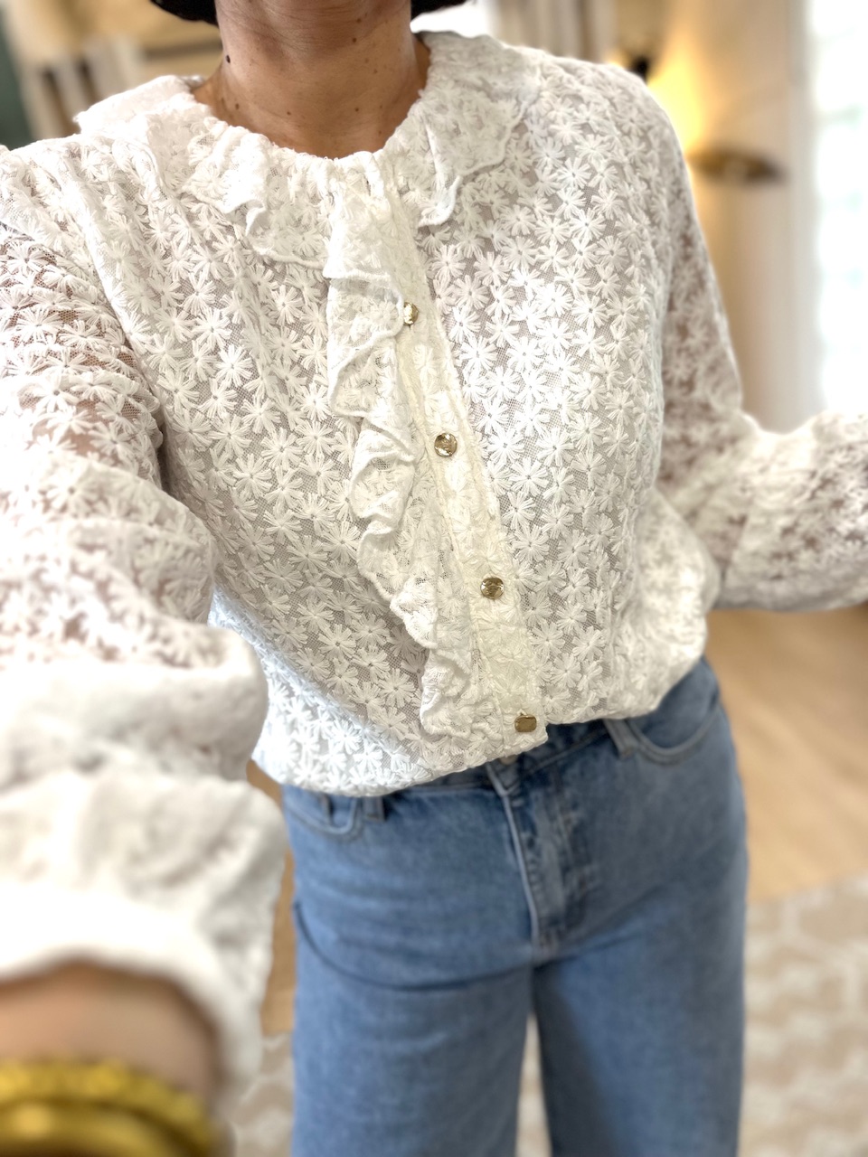 BLOUSE ECRUE DENTELLE