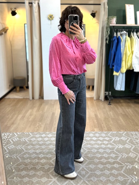 blouse rose fluide