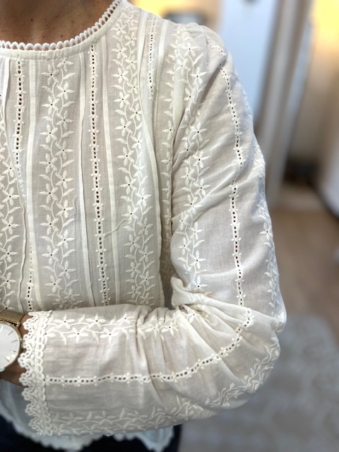 blouse ecrue col rond