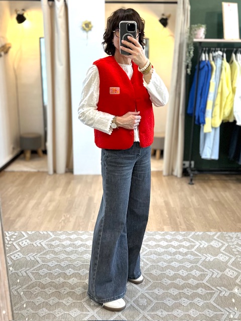 GILET SANS MANCHE MOUMOUTE ROUGE