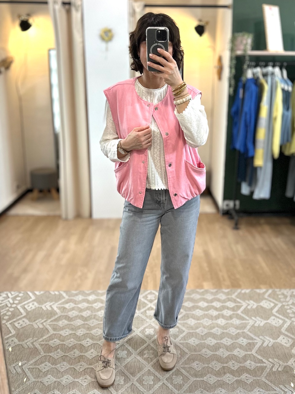 jean boyfriend gris