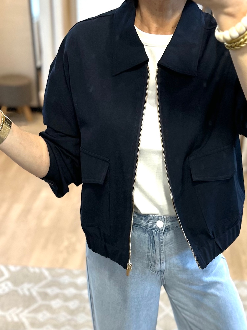 VESTE ZIPEE MARINE