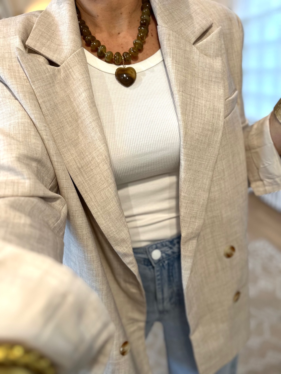 VESTE BEIGE OVERSIZE