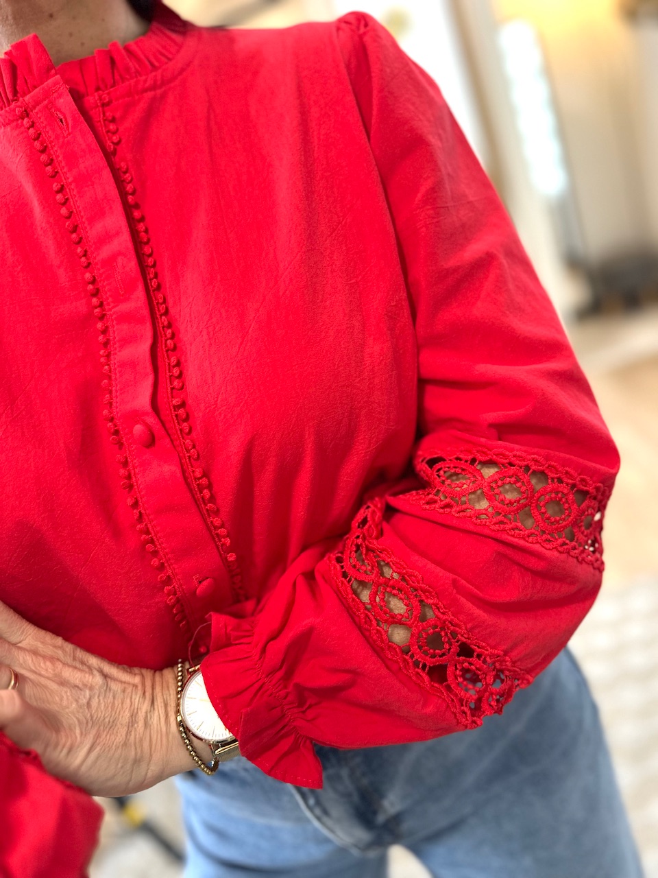BLOUSE ROUGE FEMME