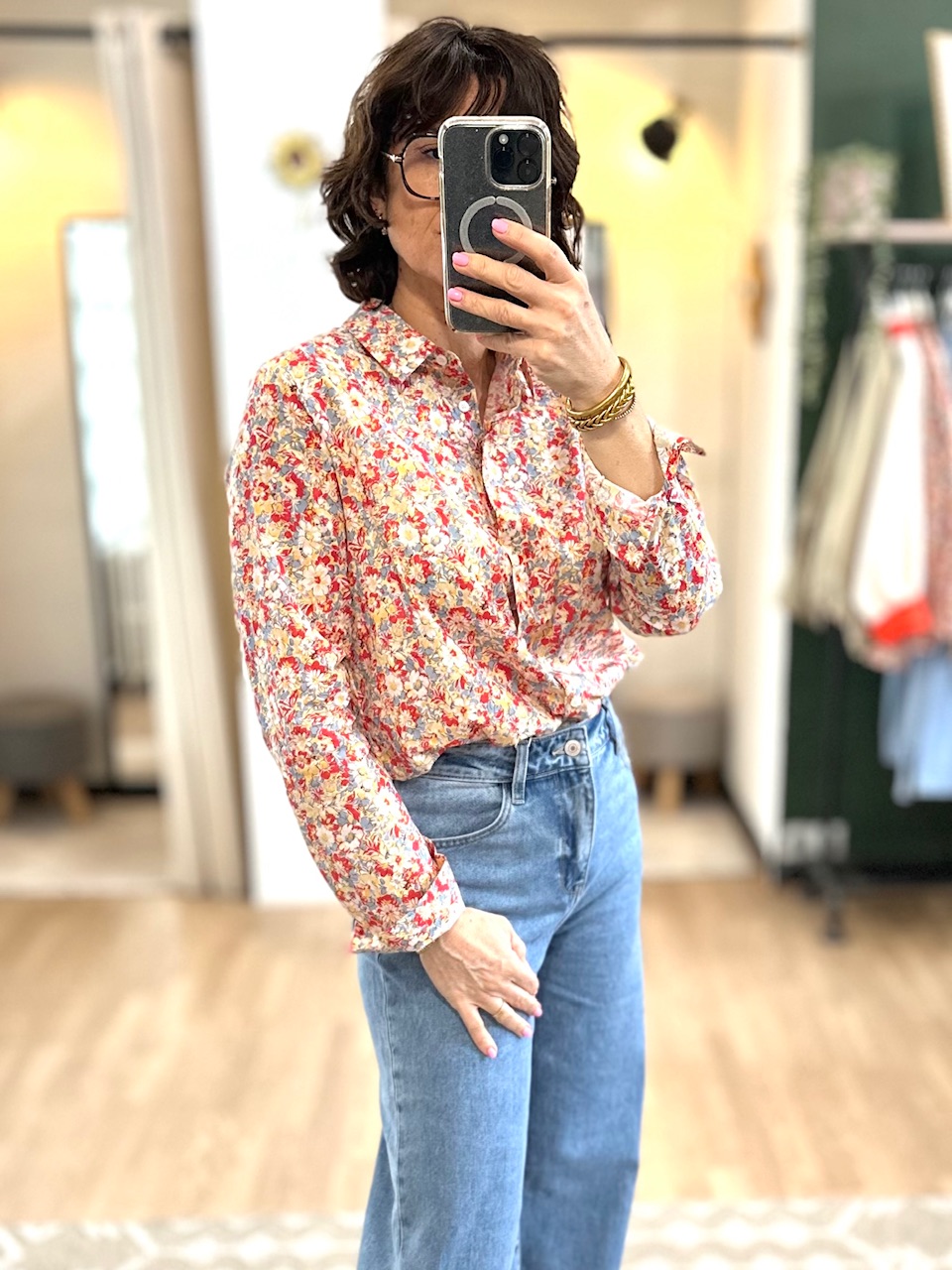 CHEMISE COTON IMPRIME FLEURI