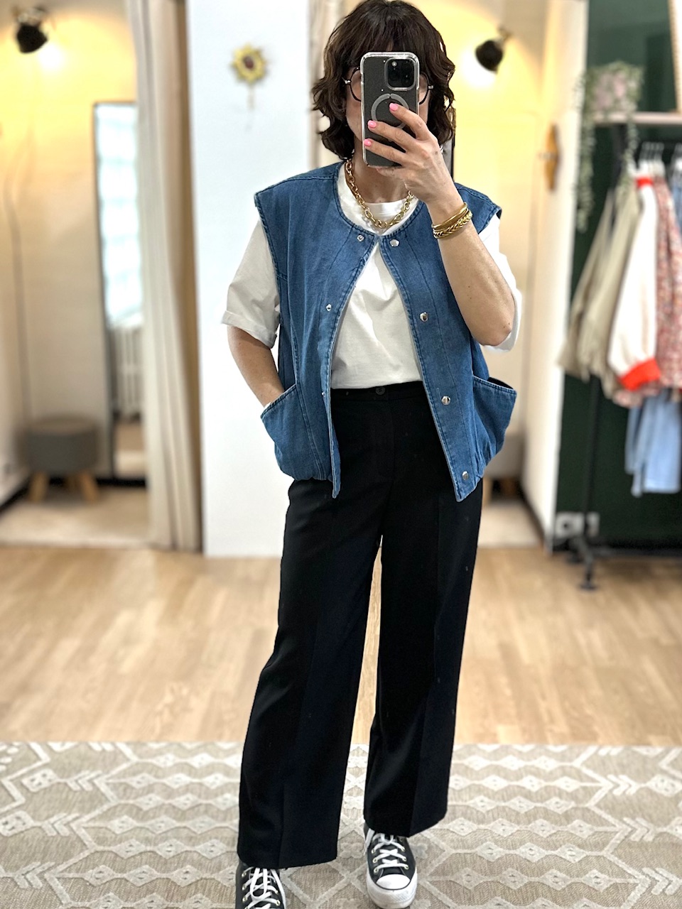 VESTE EN JEAN SANS MANCHES