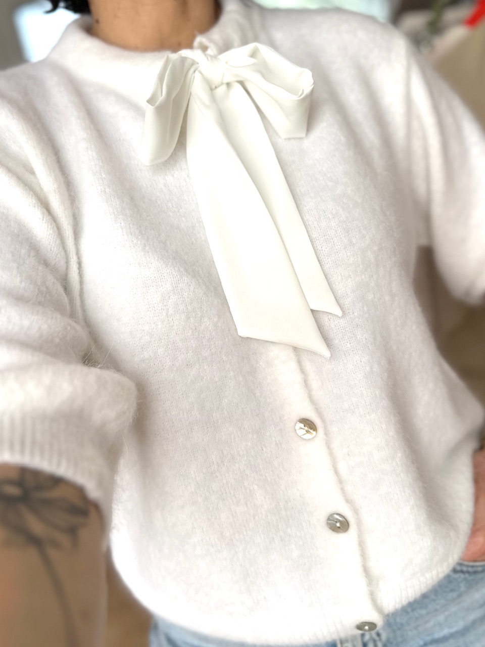 GILET BLANC ANGORA