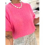 PULL MANCHES COURTES ROSE