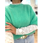 PULL MOHAIR MANCHES COURTES