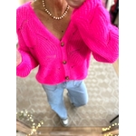 GILET MOHAIR ROSE FLUO